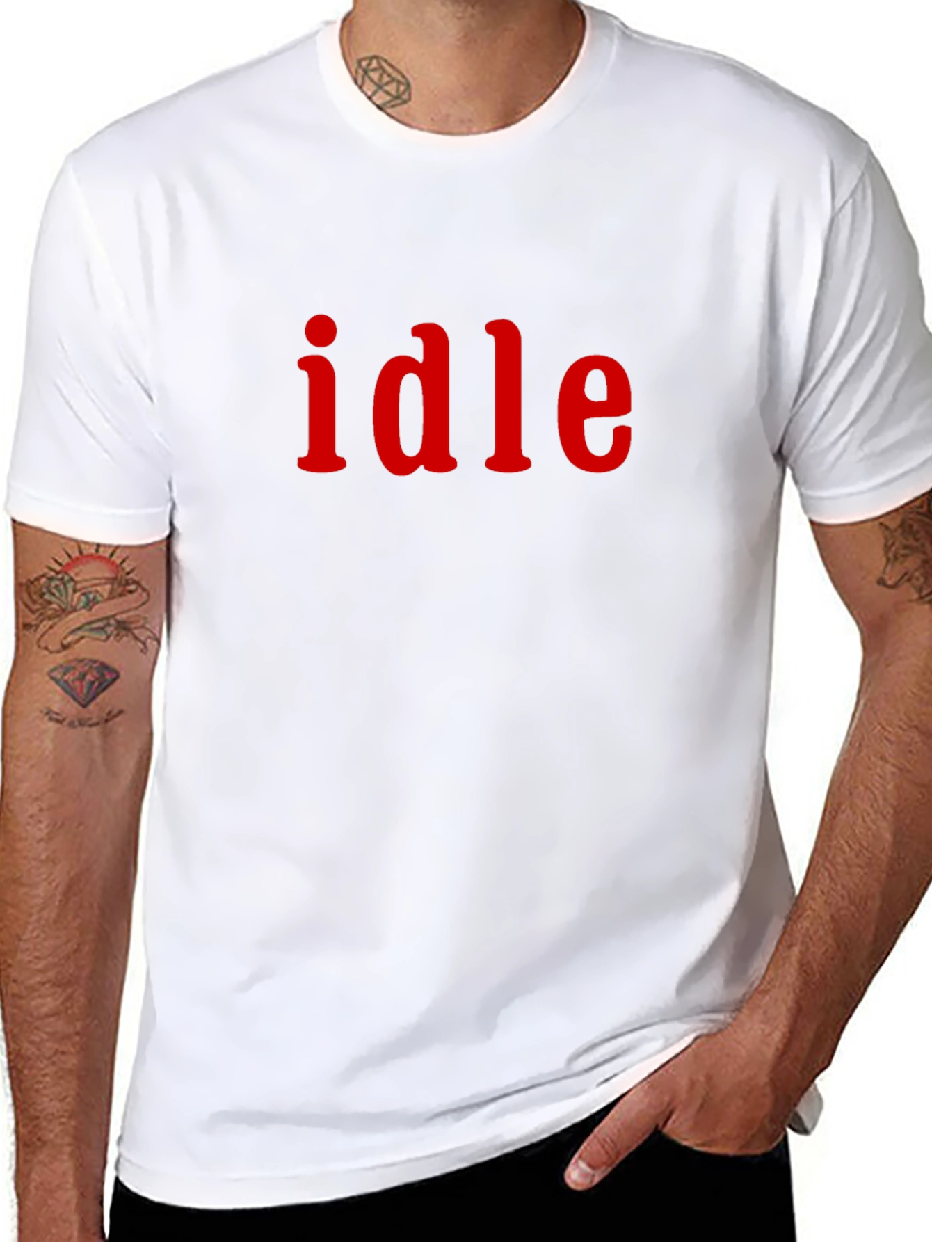 Idle T-Shirt - Red Text on Black