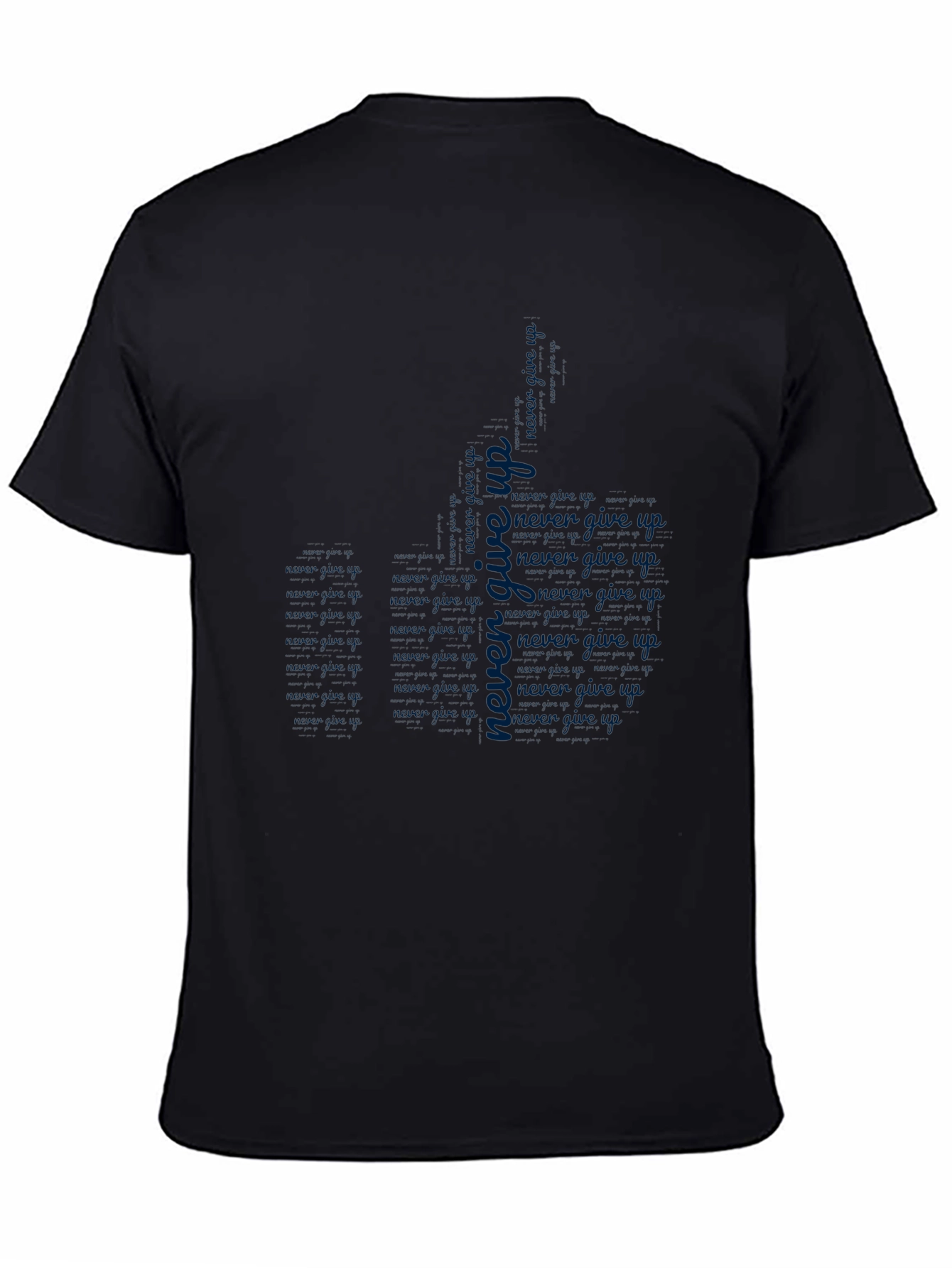 Never Give Up Black Graphic Tee
