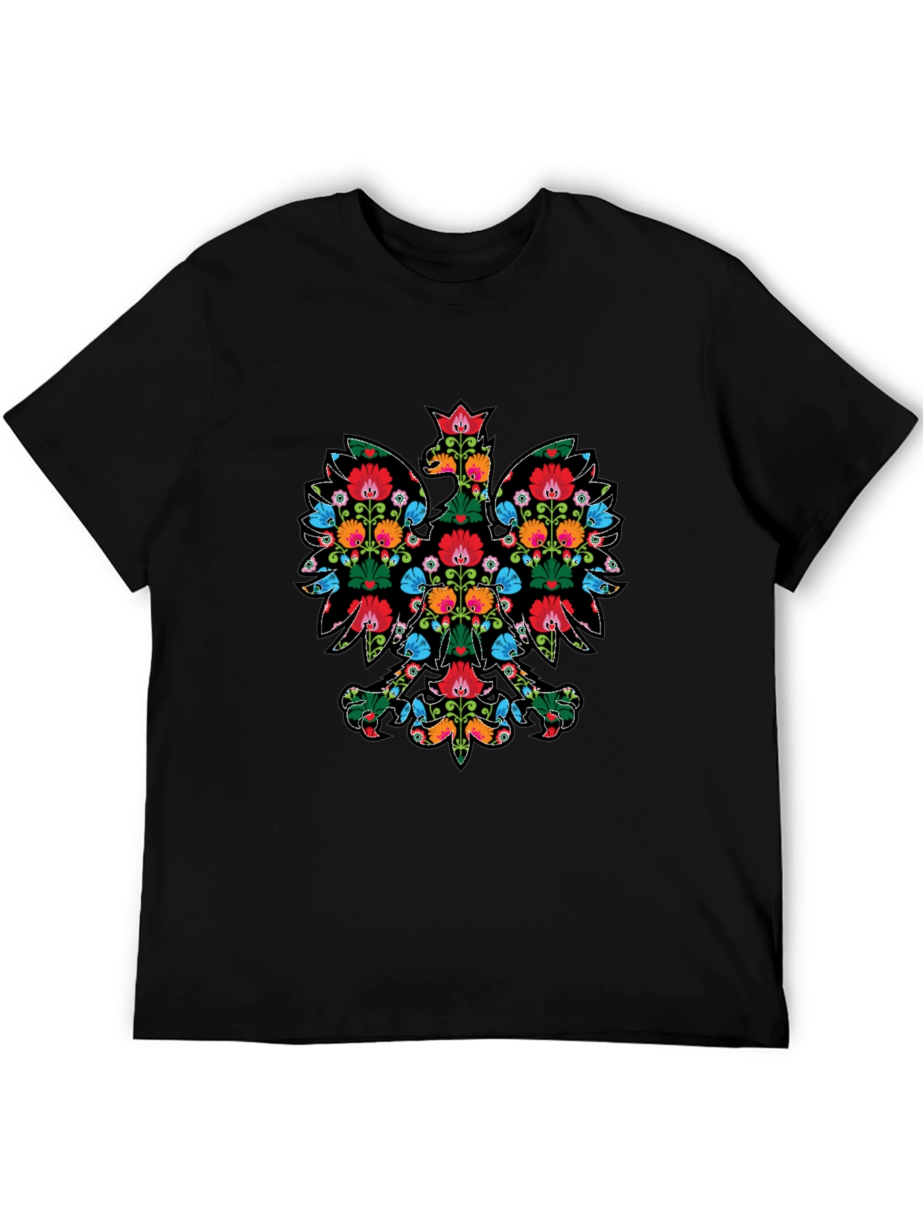 Floral Eagle Graphic T-Shirt - Unique Design