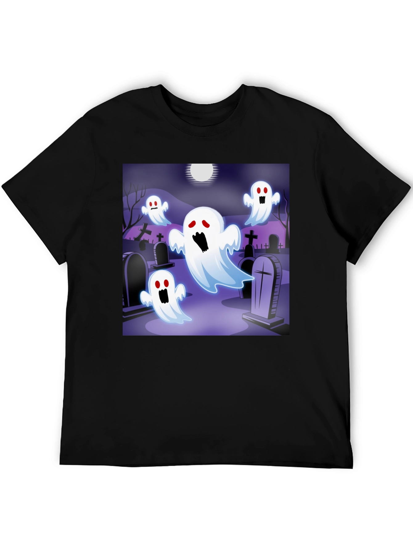 Spooky Ghost Graveyard T-Shirt - Halloween Apparel