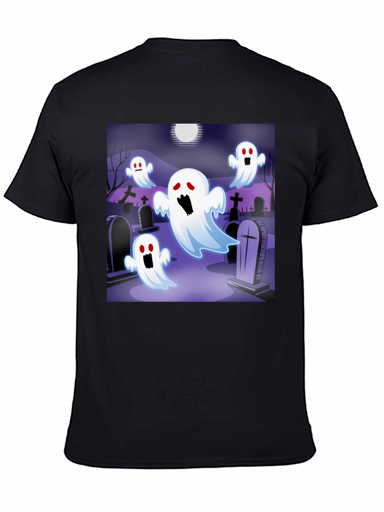 Spooky Ghost Graveyard T-Shirt - Halloween Apparel