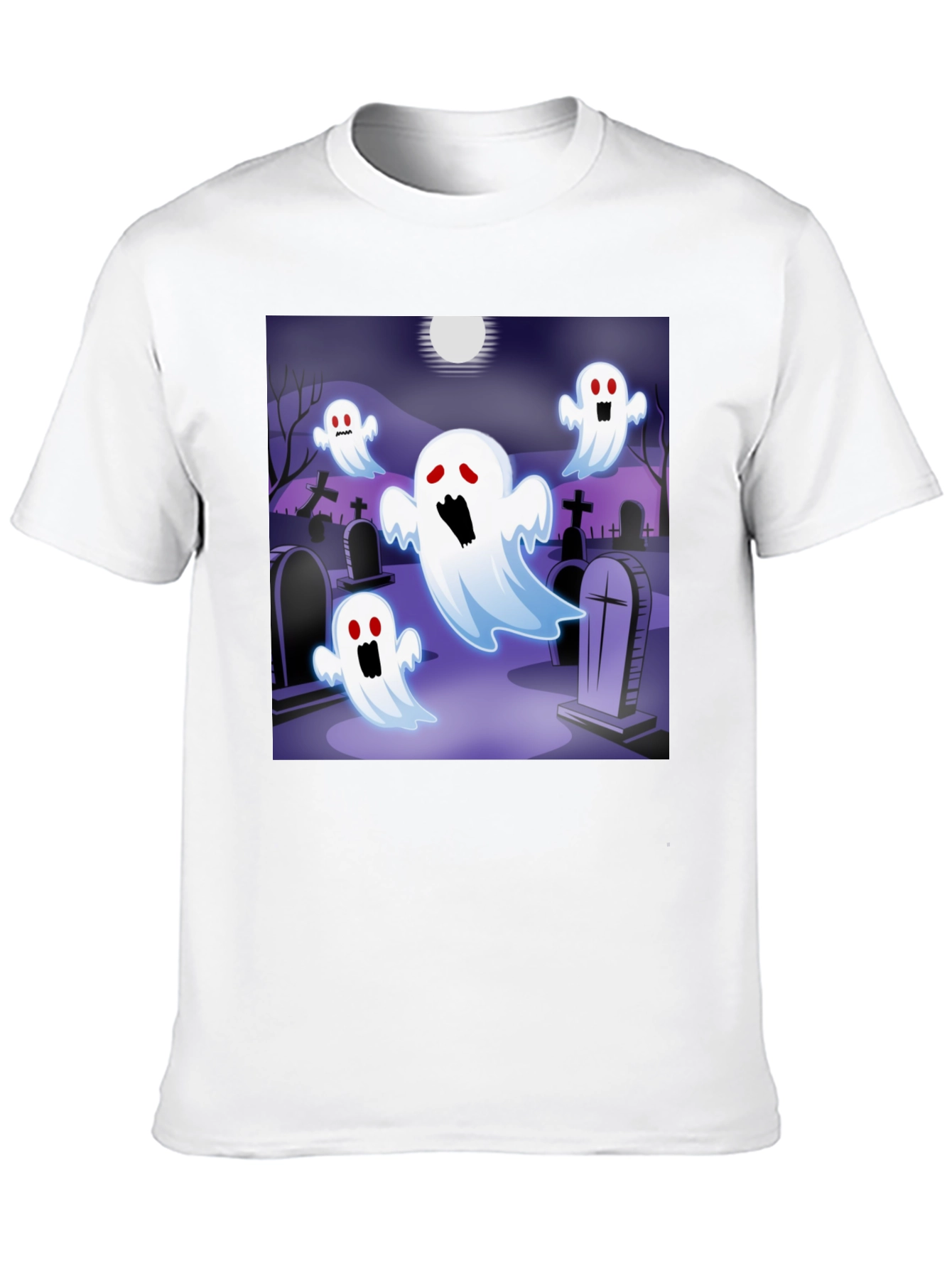 Spooky Ghost Graveyard T-Shirt - Halloween Apparel