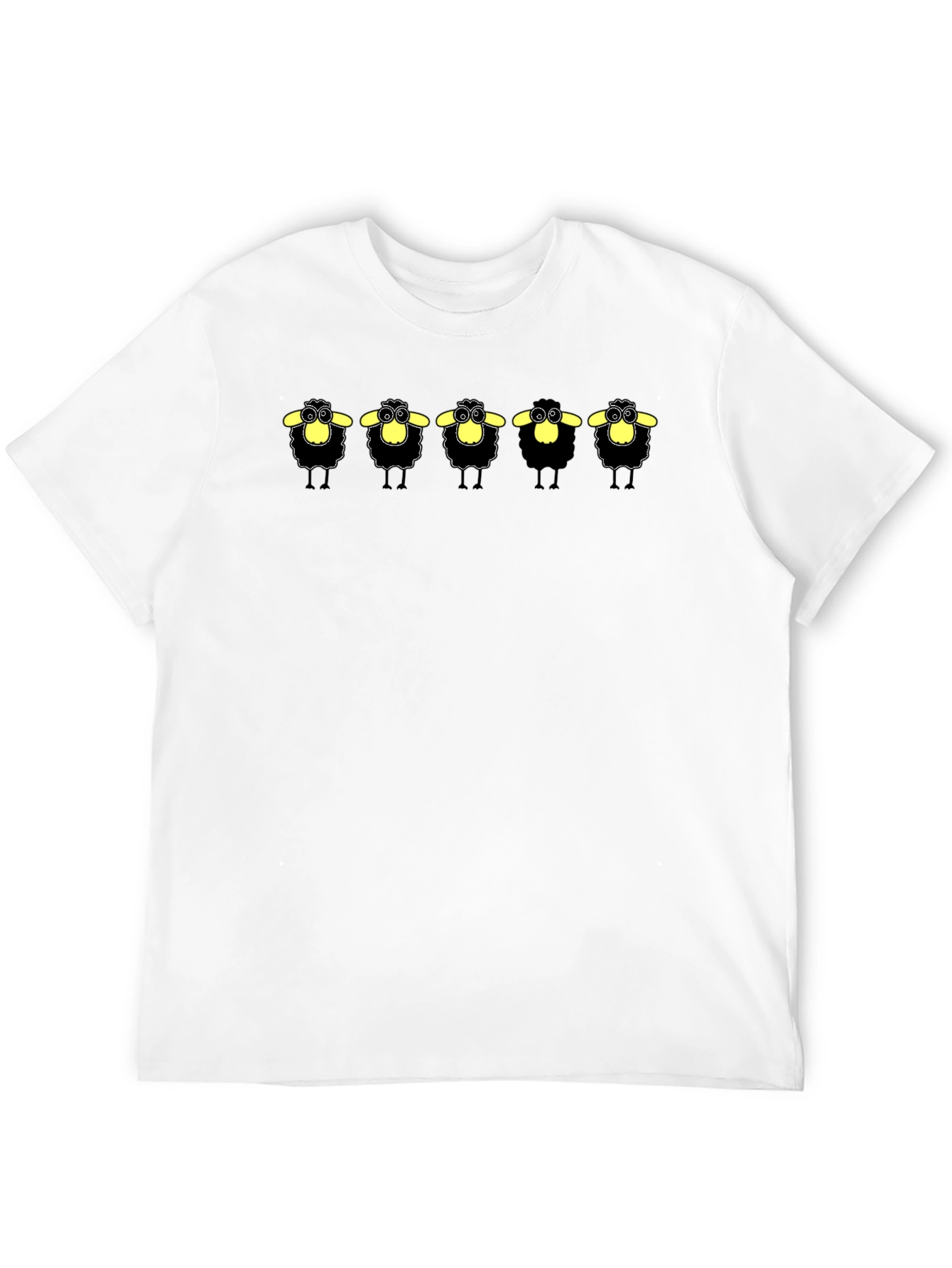 Black Sheep Cartoon Graphic T-Shirt