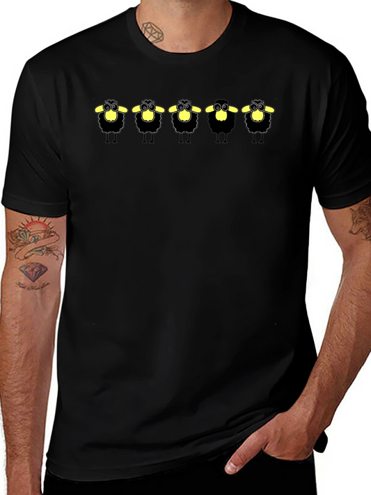 Black Sheep Cartoon Graphic T-Shirt
