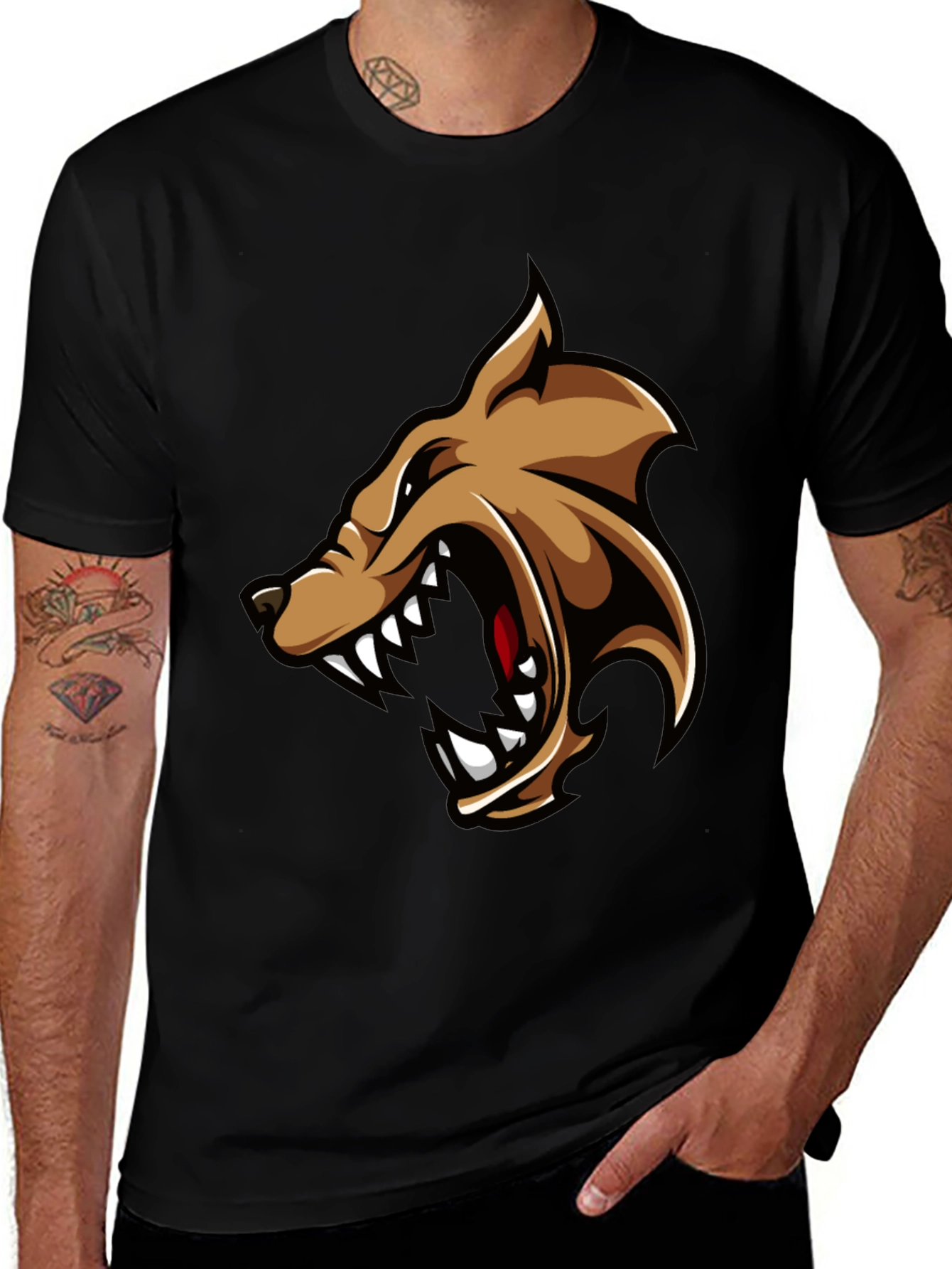 Fierce Dog Graphic Tee - Black