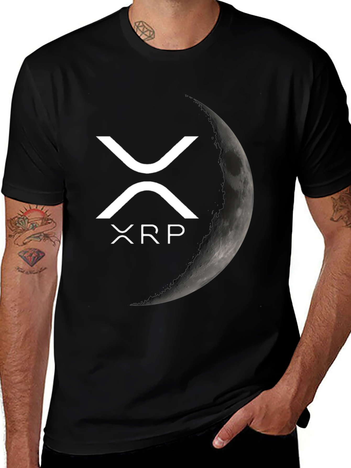 Ripple XRP Moon Crypto T-Shirt - Black