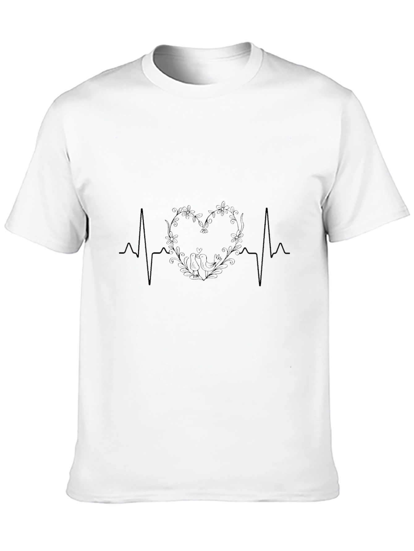 Heartbeat Floral Heart Graphic Tee