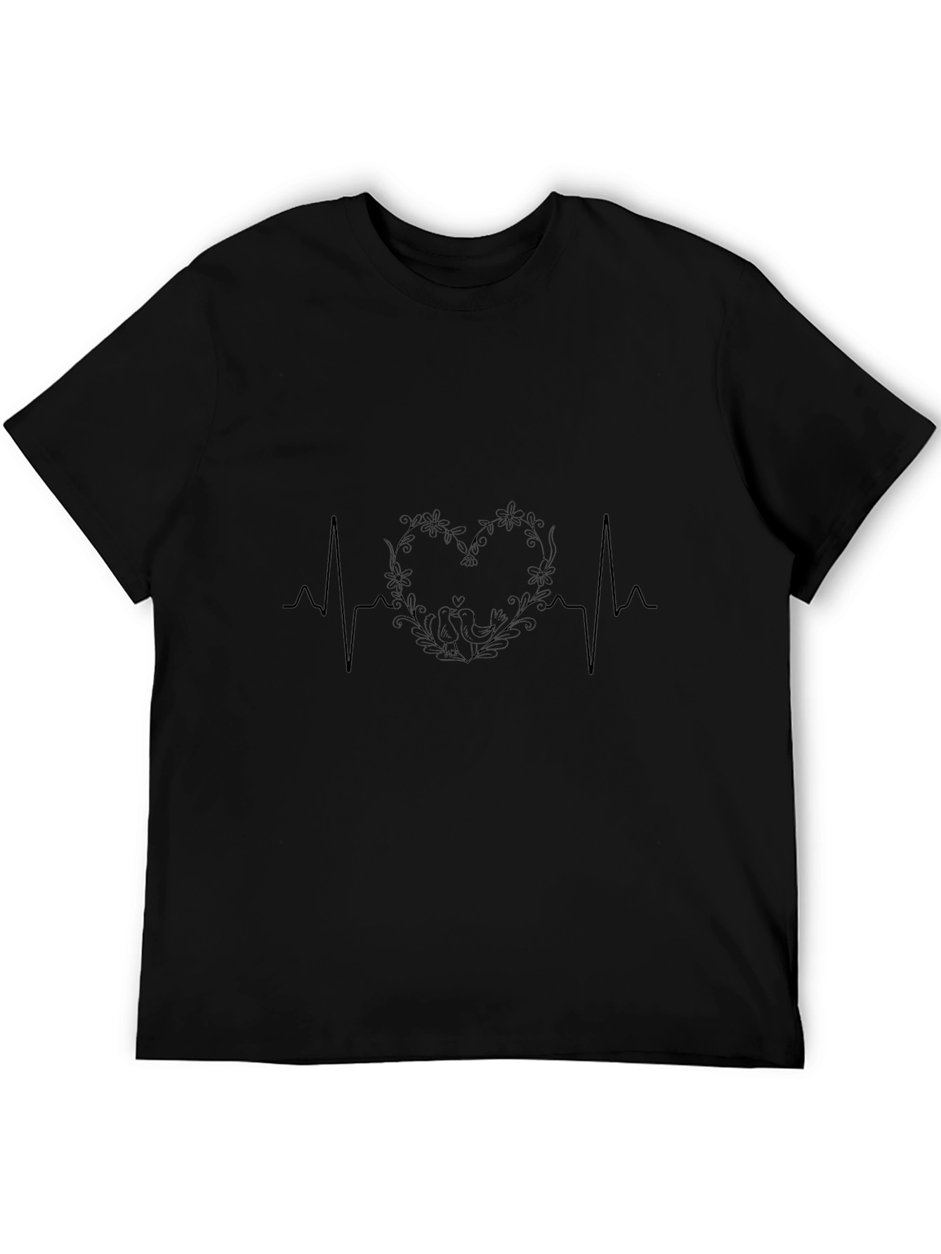 Heartbeat Floral Heart Graphic Tee
