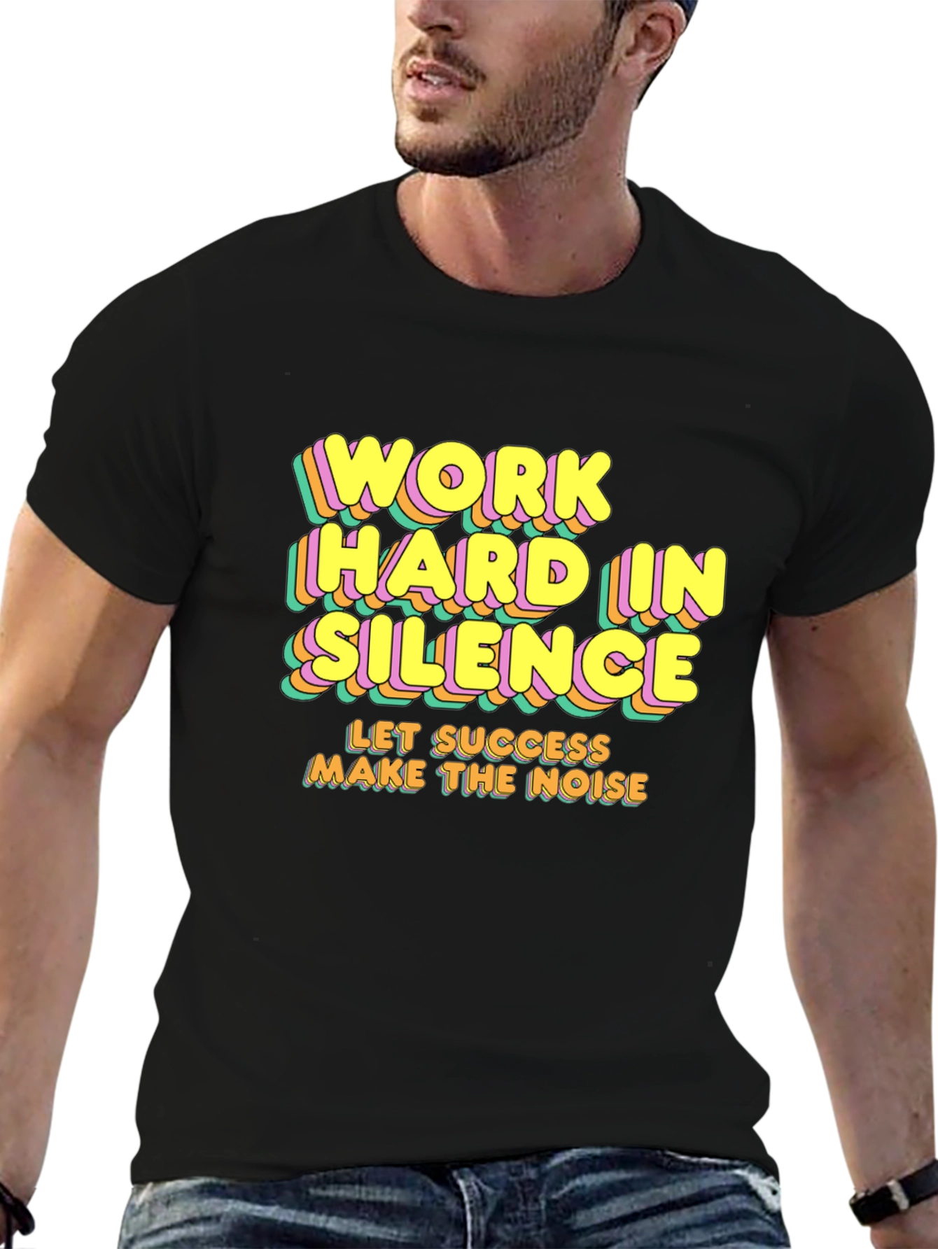 Motivational T-Shirt - Work Hard In Silence