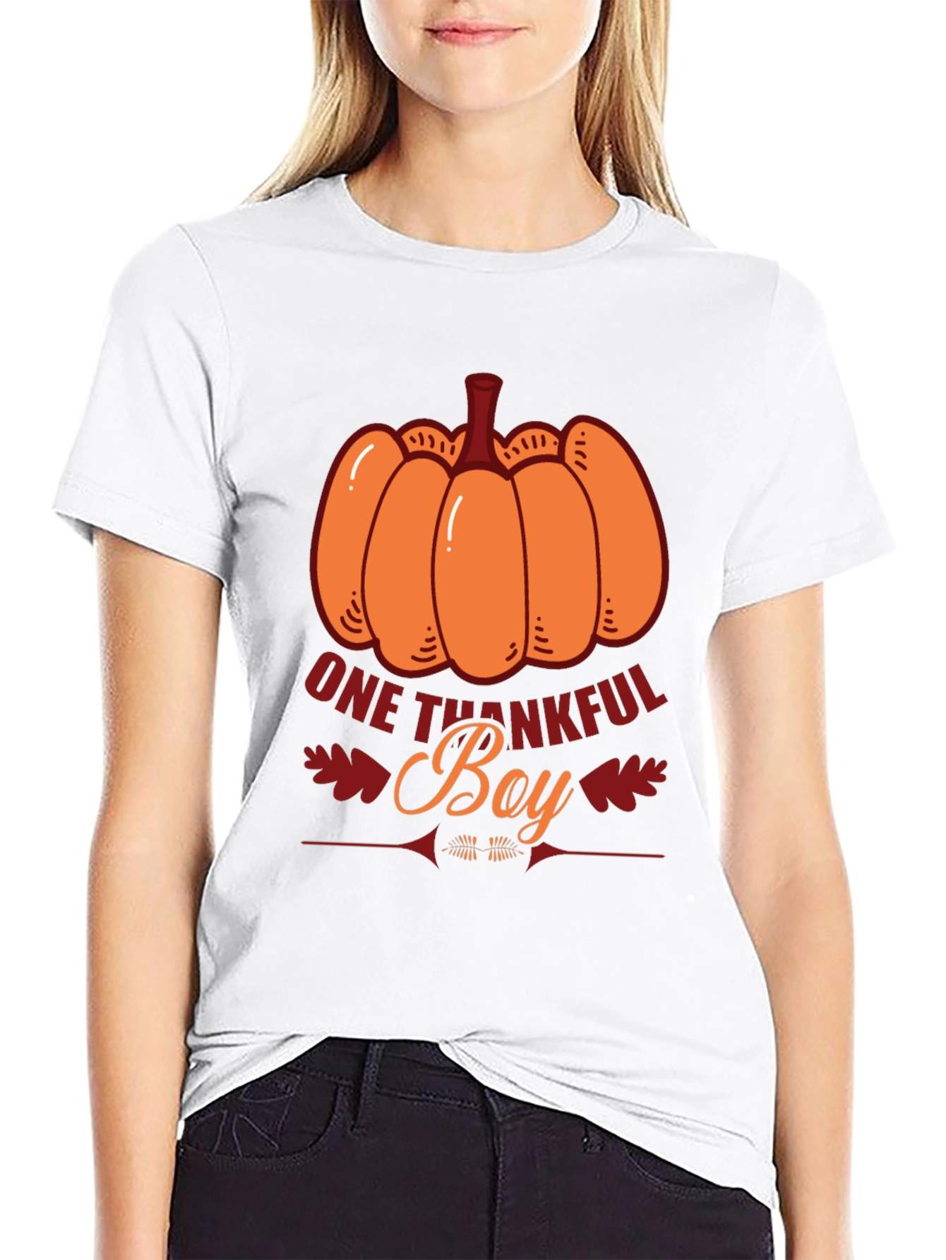 One Thankful Boy T-Shirt - Thanksgiving Pumpkin