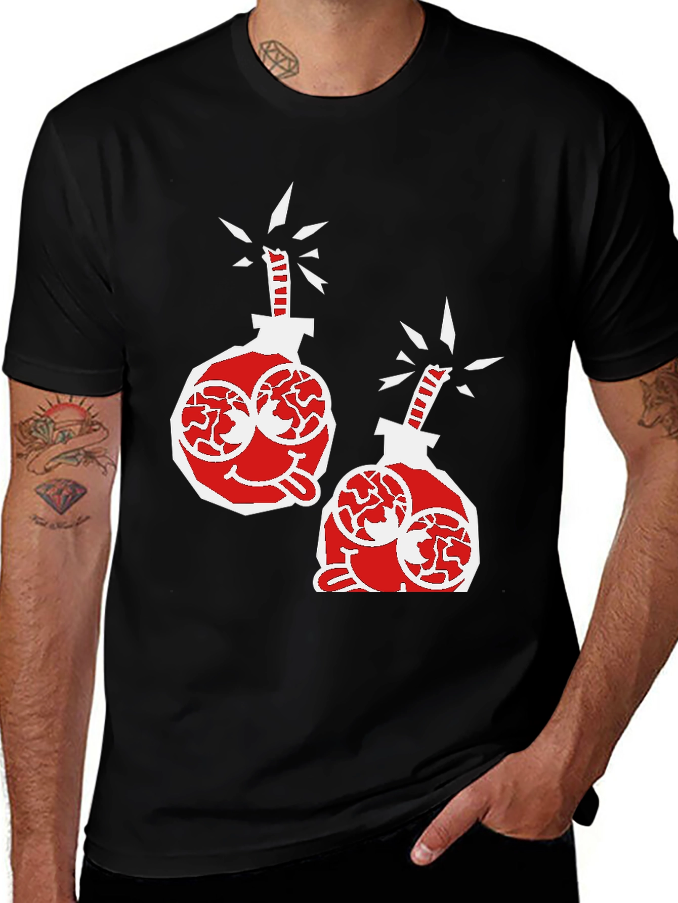 Bomb Brain T-Shirt - Black Cotton Tee