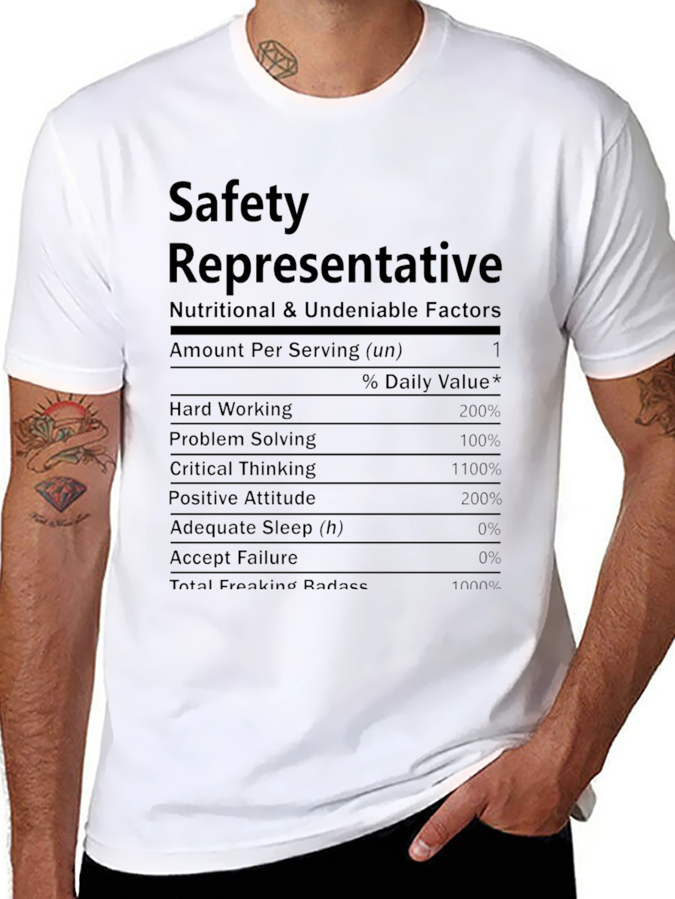 Safety Representative Nutrition Facts T-Shirt