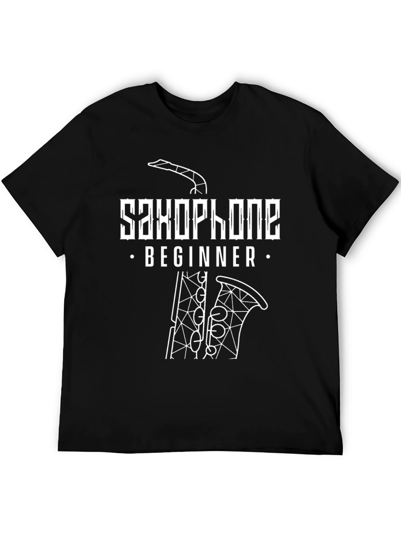 Saxophone Beginner Graphic T-Shirt - Black