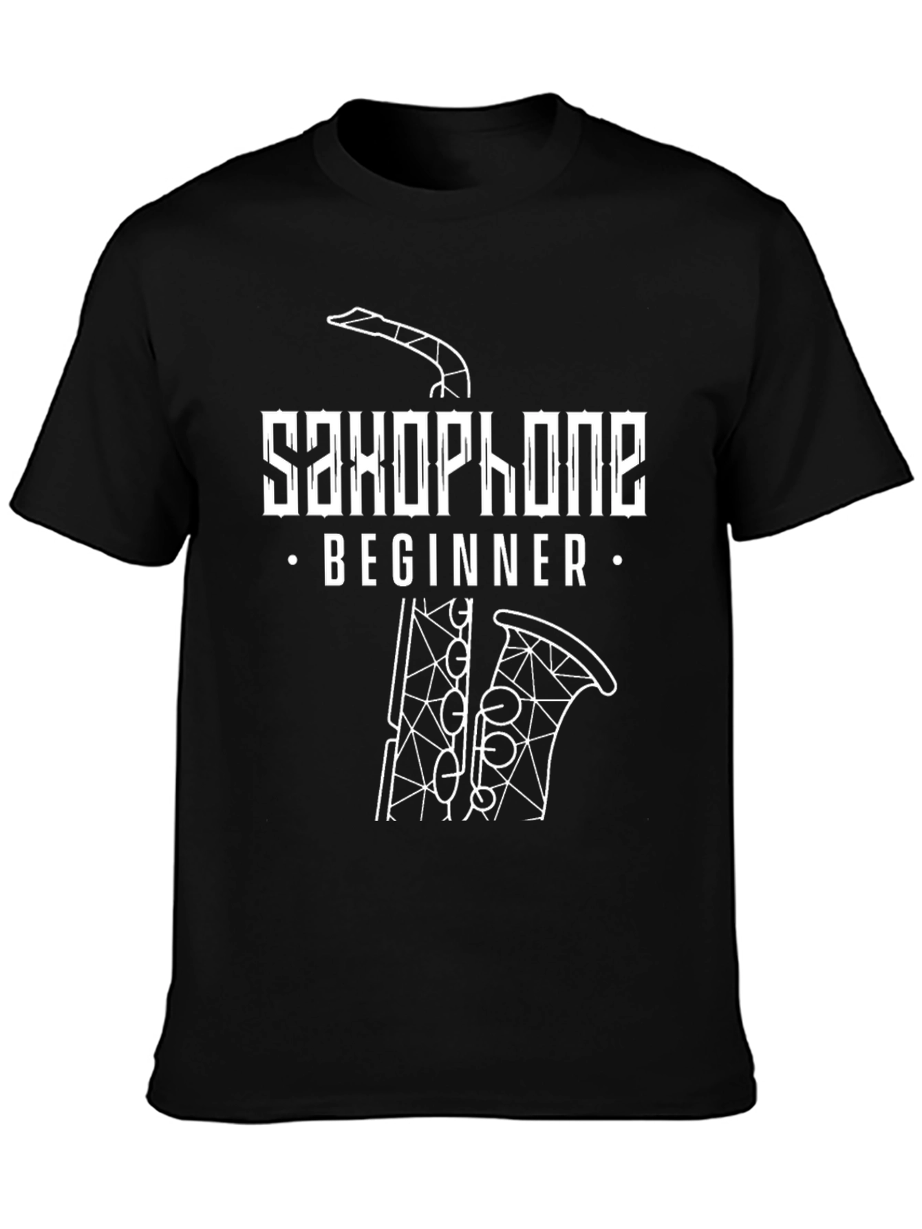 Saxophone Beginner Graphic T-Shirt - Black