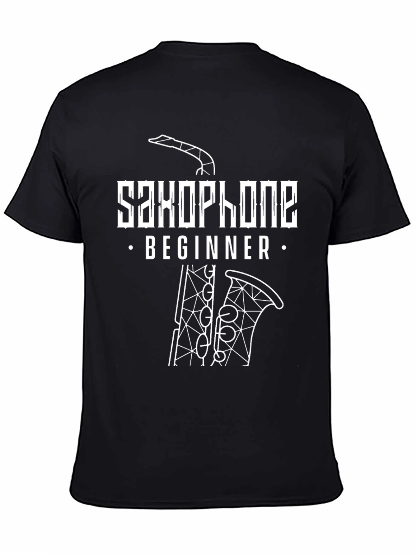Saxophone Beginner Graphic T-Shirt - Black