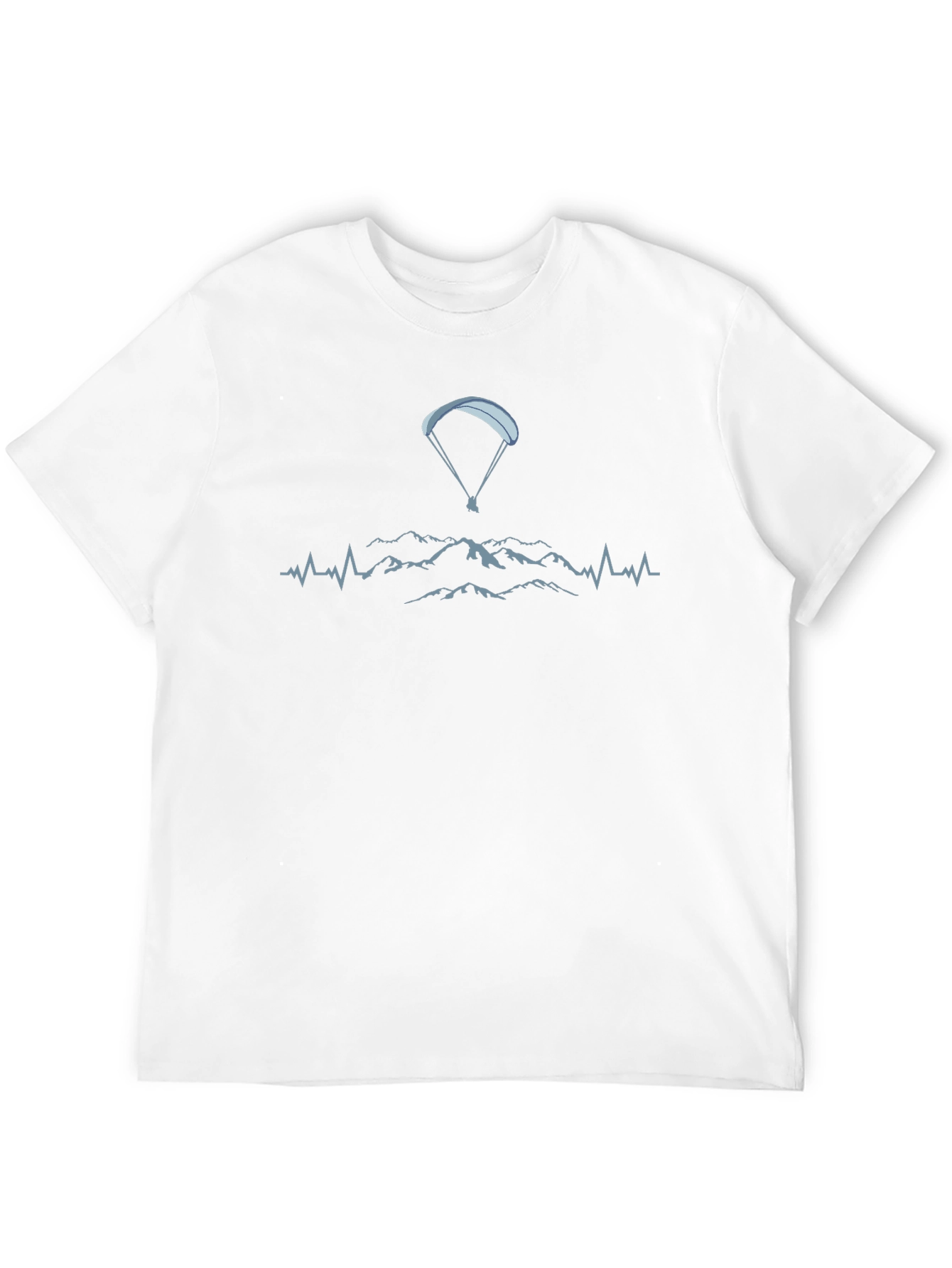 Paragliding Mountain Heartbeat T-Shirt - Black