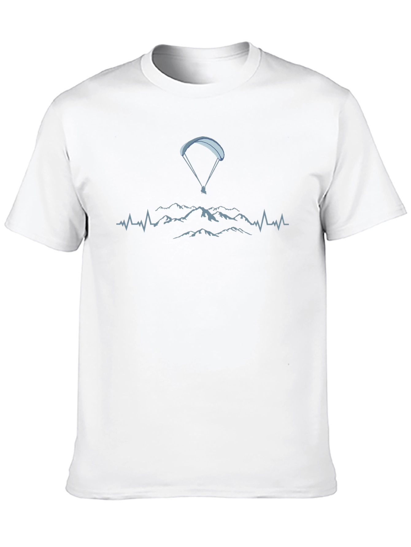 Paragliding Mountain Heartbeat T-Shirt - Black