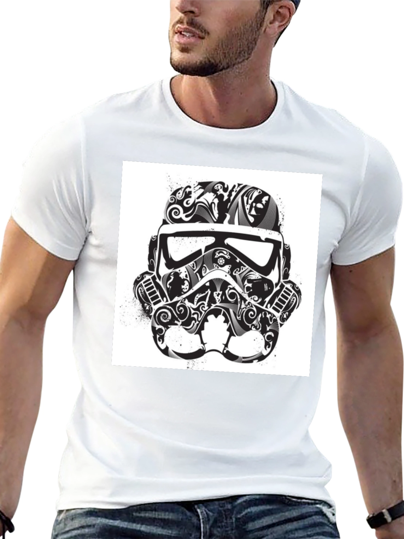 Stormtrooper Helmet Graphic Tee - Black T-Shirt