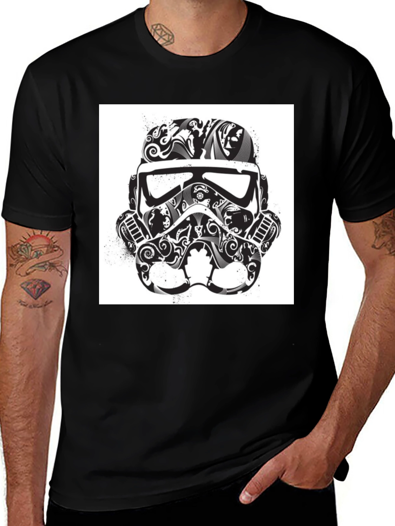 Stormtrooper Helmet Graphic Tee - Black T-Shirt