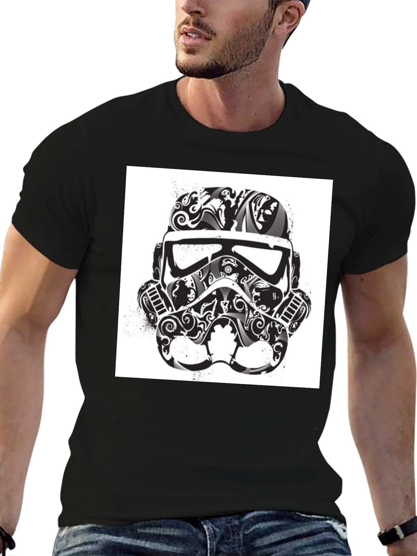 Stormtrooper Helmet Graphic Tee - Black T-Shirt