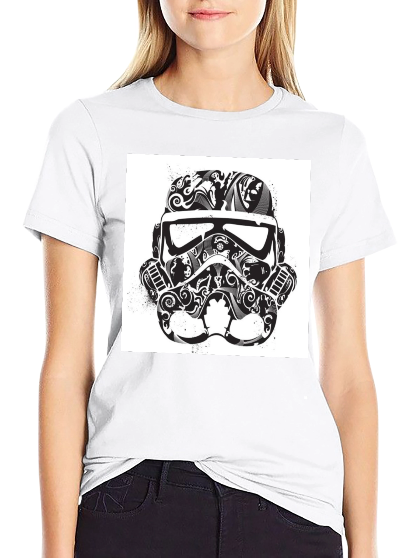 Stormtrooper Helmet Graphic Tee - Black T-Shirt