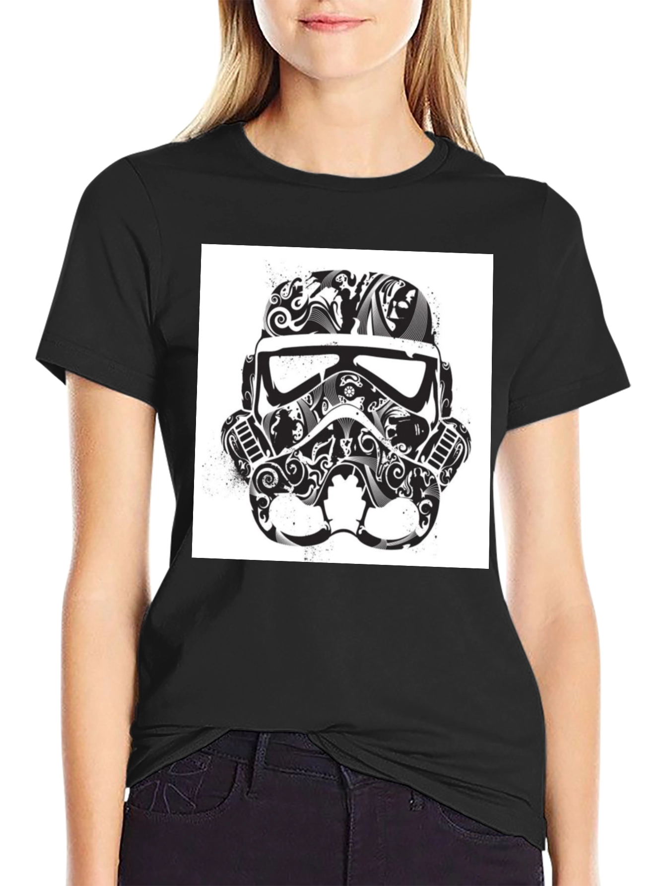 Stormtrooper Helmet Graphic Tee - Black T-Shirt