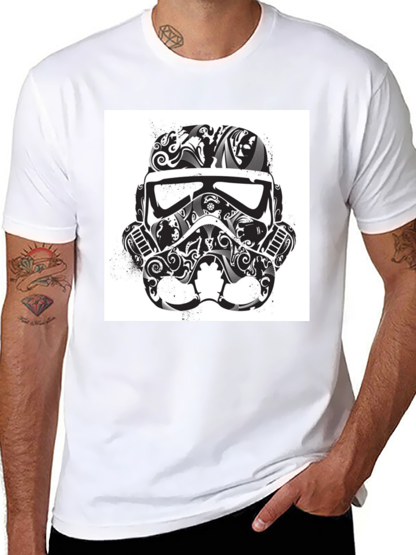 Stormtrooper Helmet Graphic Tee - Black T-Shirt