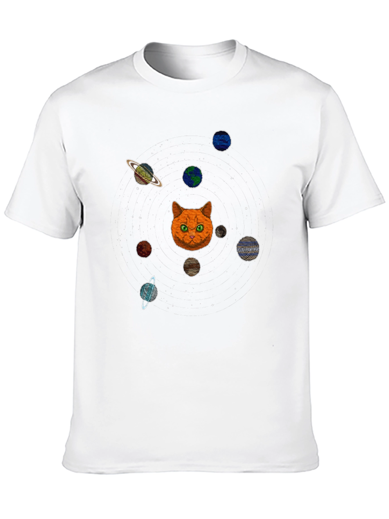 Cat Planets Graphic T-Shirt - Space Kitten Tee