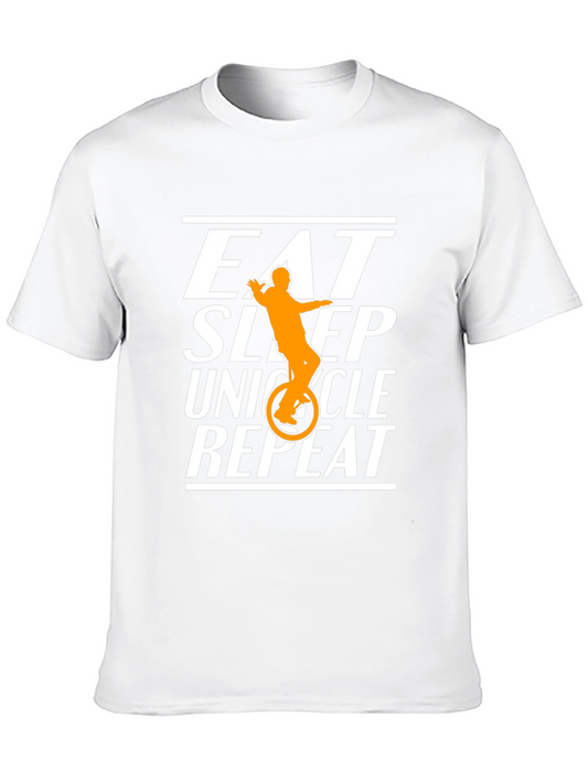 Eat Sleep Unicycle Repeat Black Graphic T-Shirt