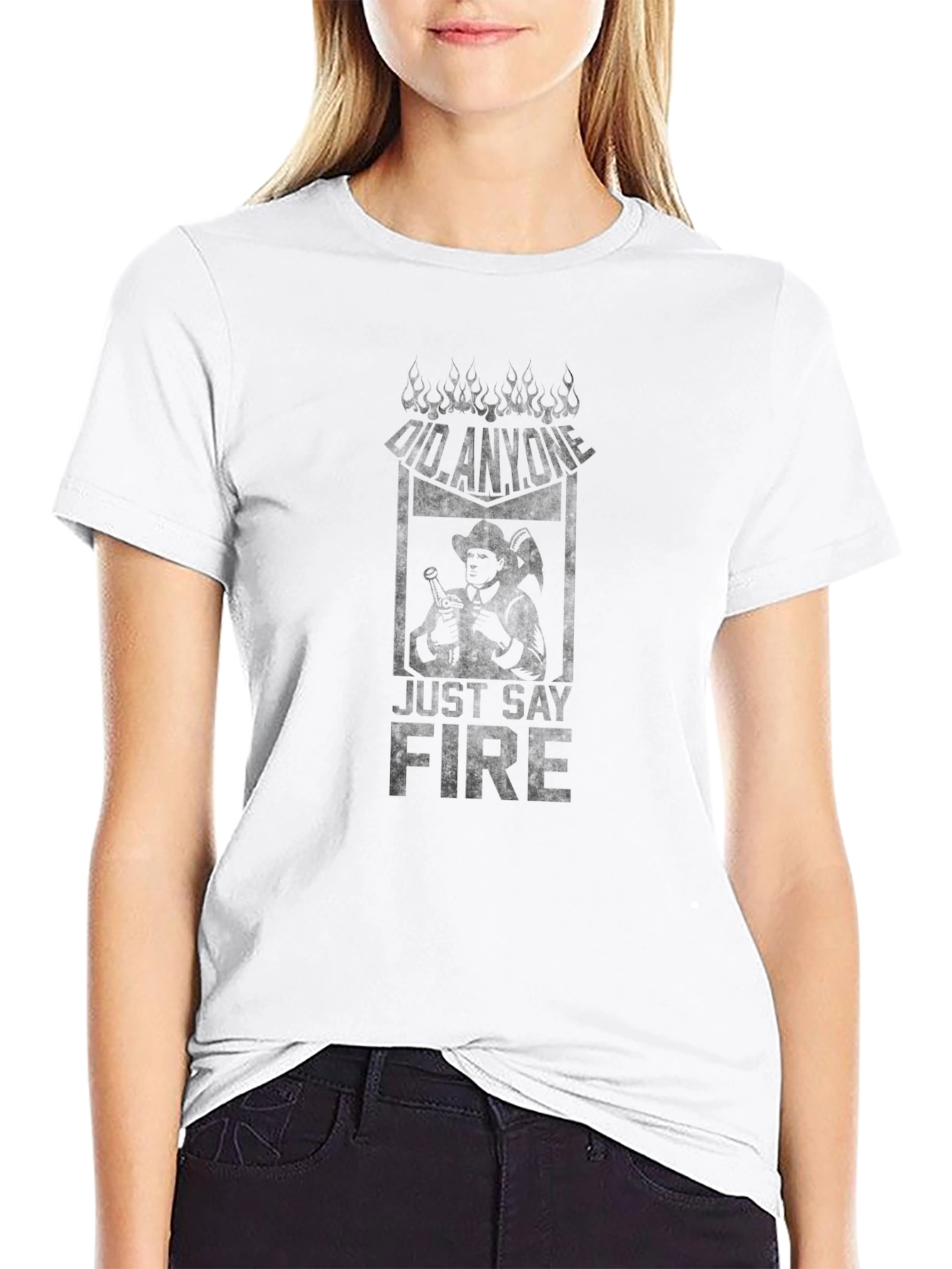 Just Say Fire Graphic Tee - Mens Black T-Shirt