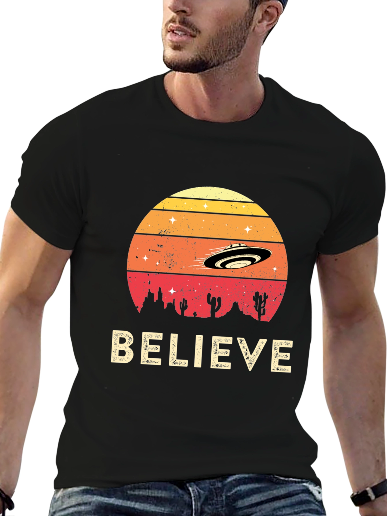 Believe UFO Graphic T-Shirt