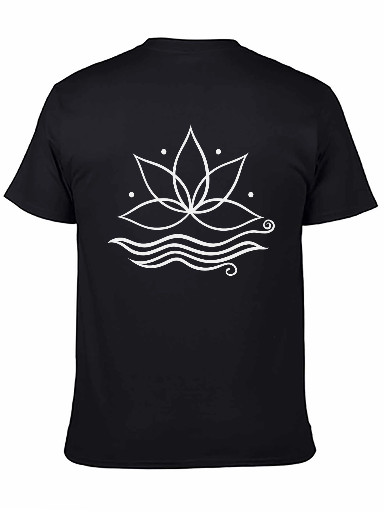Lotus Flower Graphic Tee - Black Cotton T-Shirt