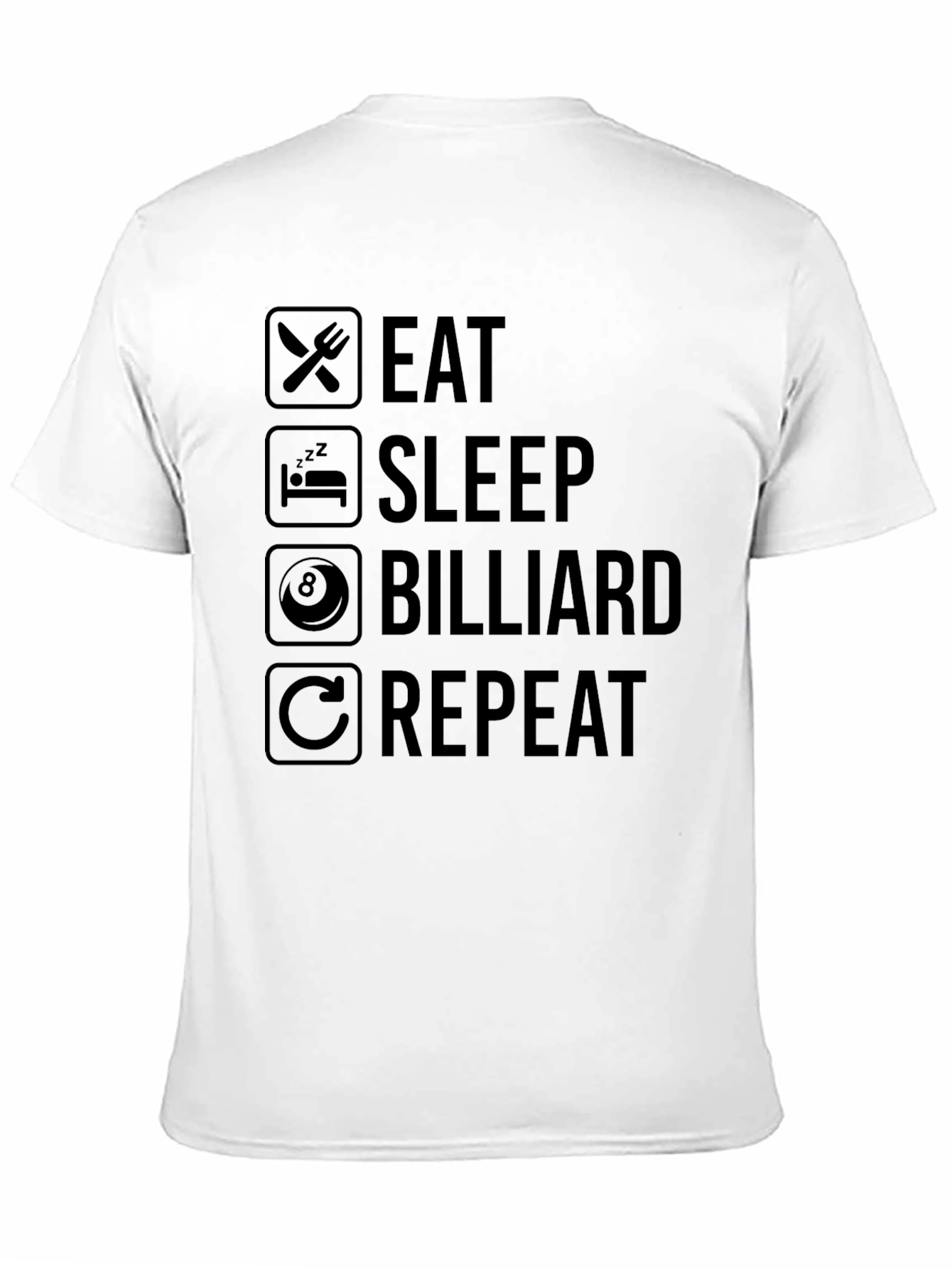 Eat Sleep Billiard Repeat Black T-Shirt