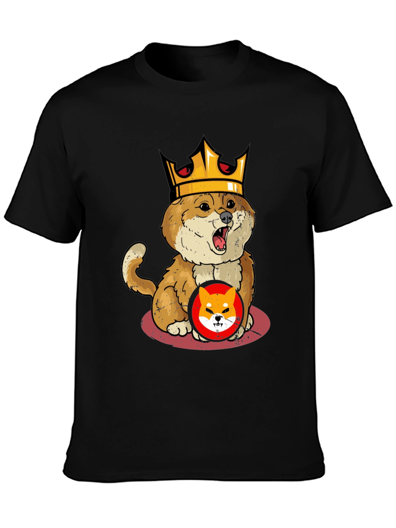 Shiba Inu King T-Shirt - Crypto Doge Crown Tee