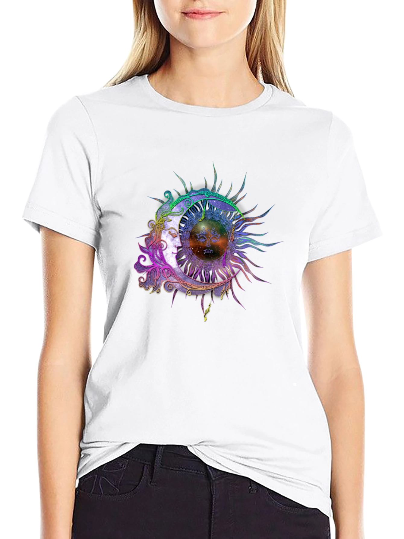Celestial Sun & Moon Graphic T-Shirt