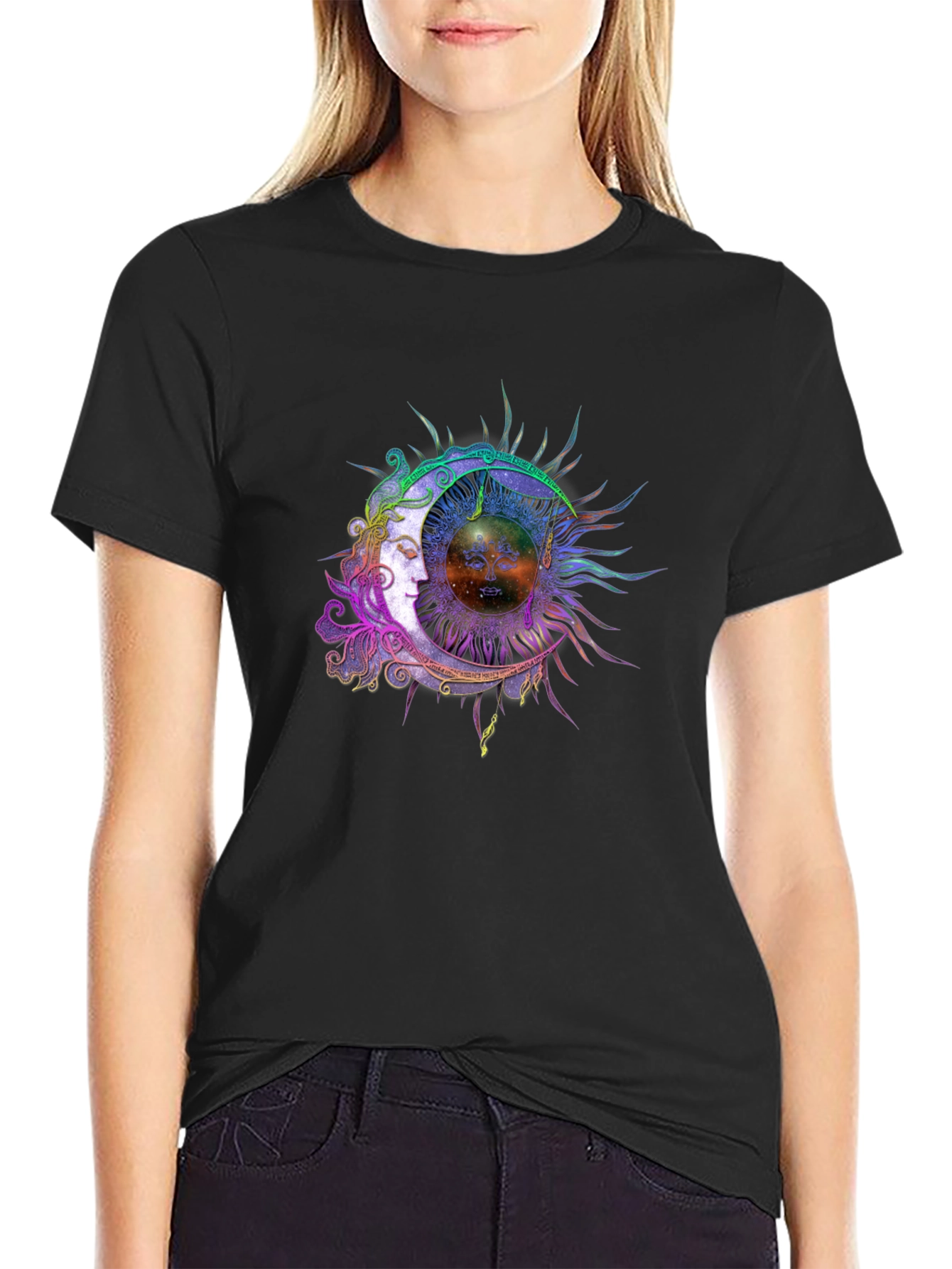 Celestial Sun & Moon Graphic T-Shirt