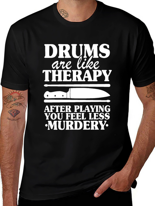 Drum Therapy T-Shirt - Funny Musician Tee