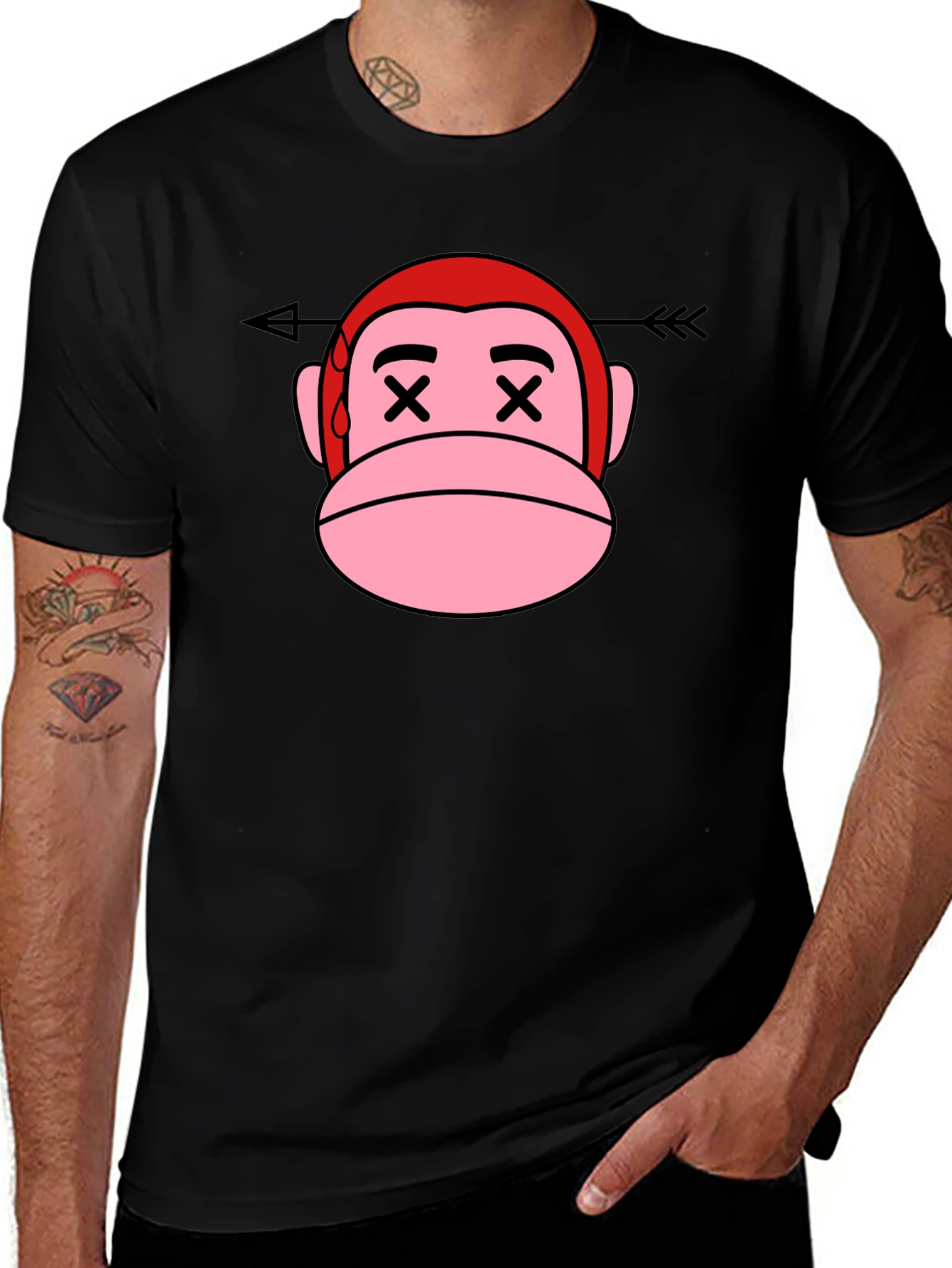 Cartoon Monkey Arrow T-Shirt