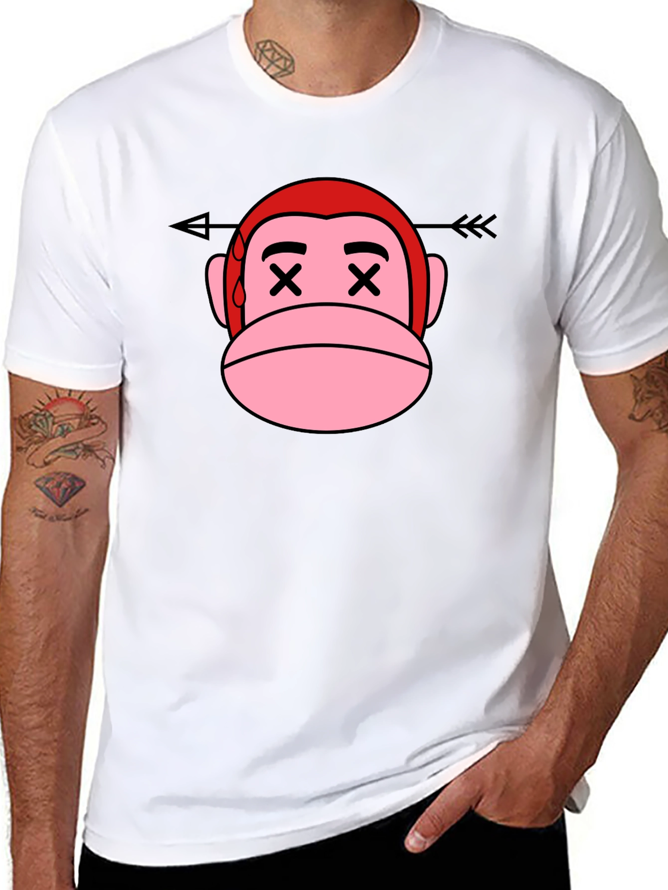 Cartoon Monkey Arrow T-Shirt