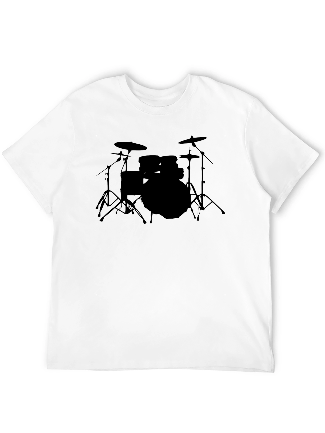 Drum Kit Graphic Tee - Black Cotton T-Shirt