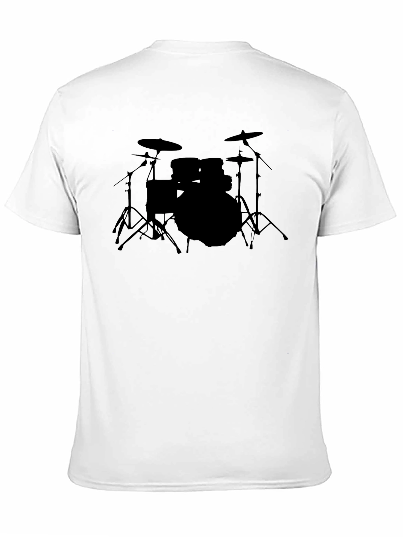 Drum Kit Graphic Tee - Black Cotton T-Shirt