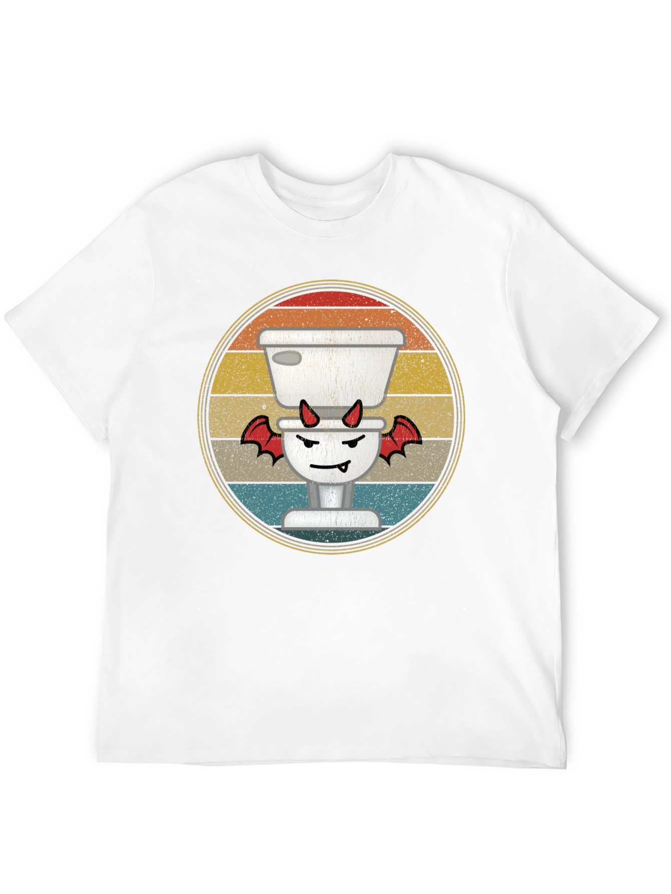 Toilet Devil T-Shirt: Retro Funny Halloween Tee
