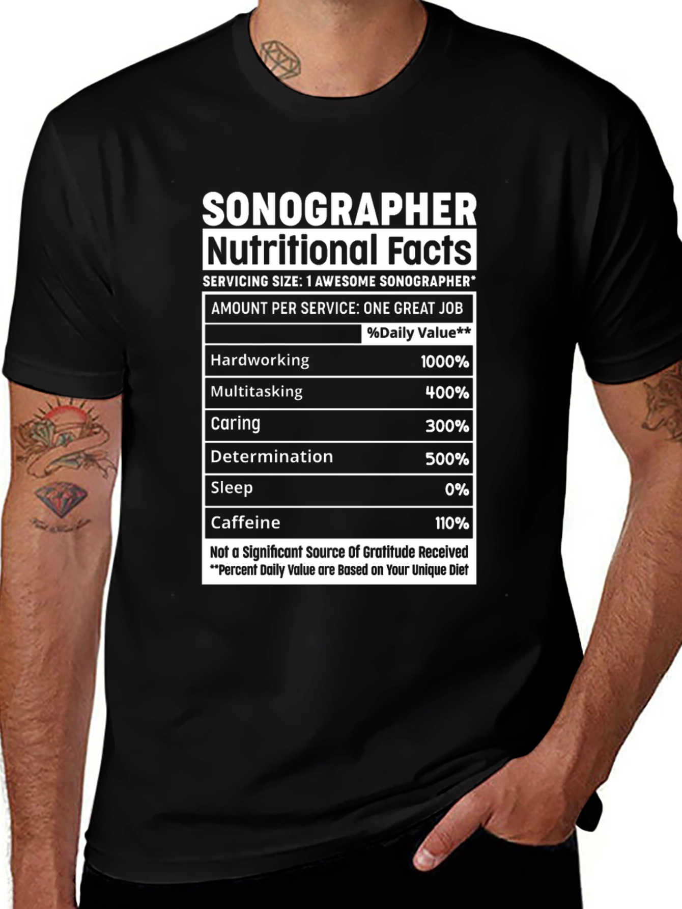 Sonographer Nutritional Facts Novelty T-Shirt