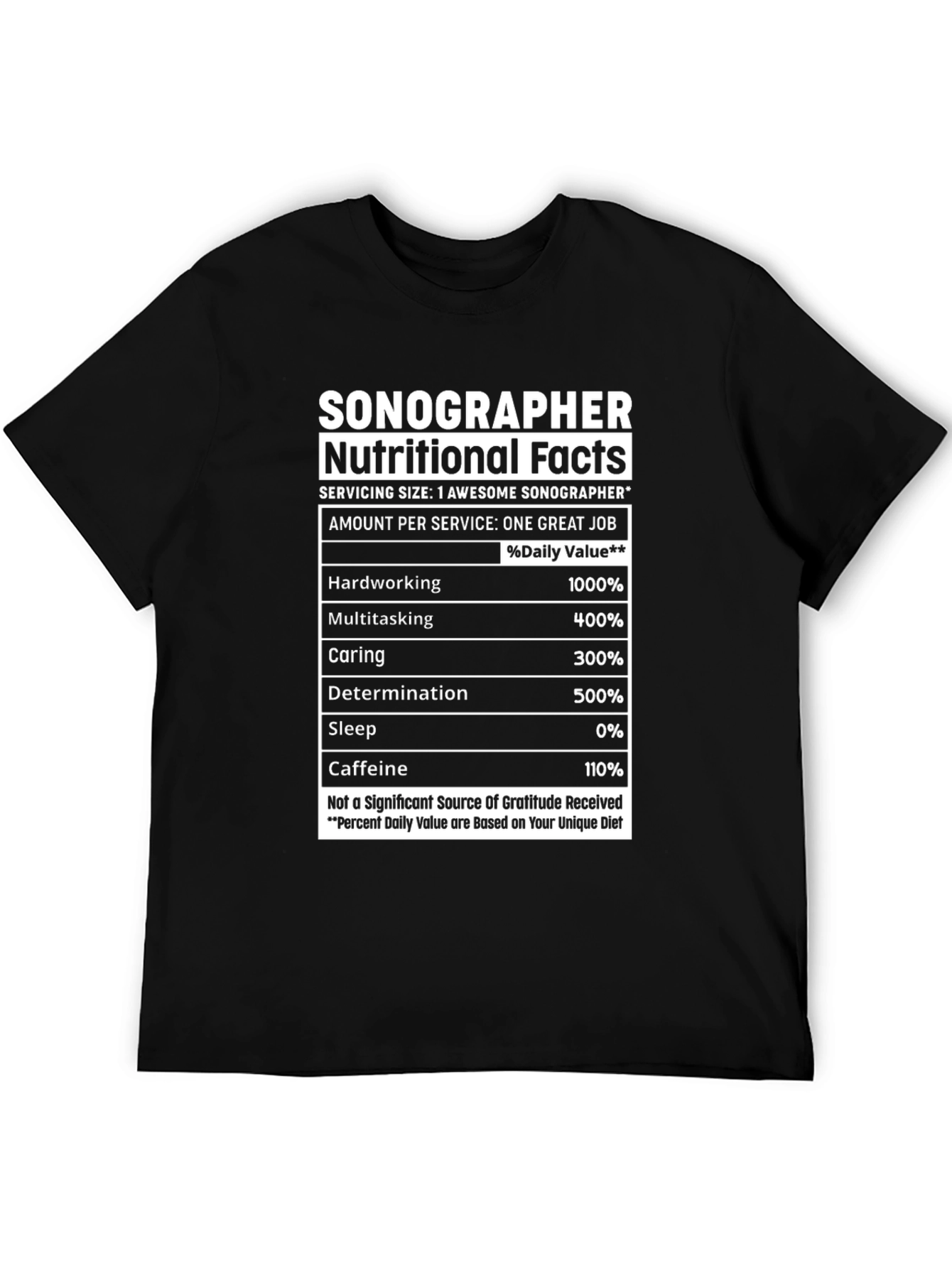 Sonographer Nutritional Facts Novelty T-Shirt