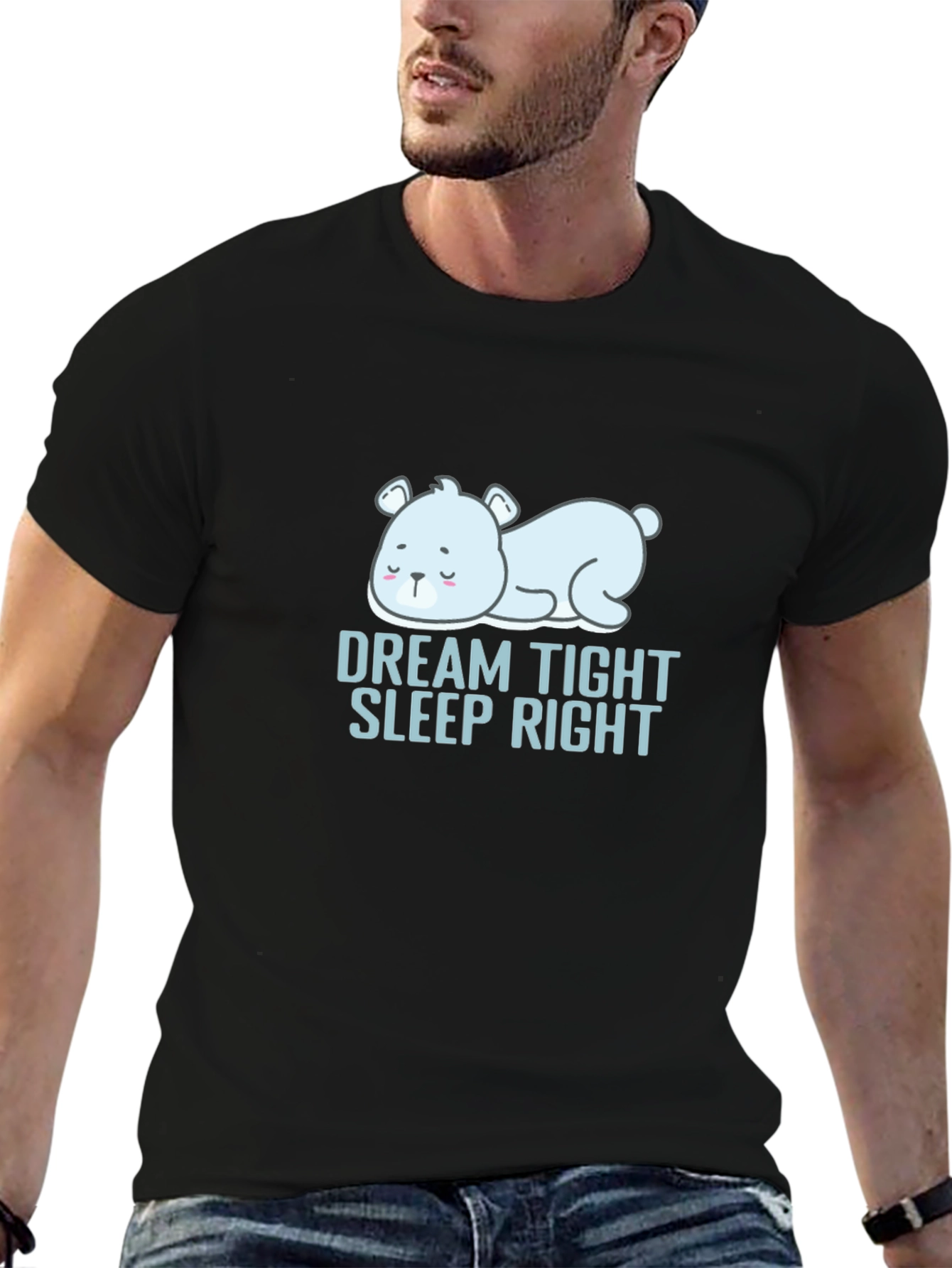Dream Tight Sleep Right Bear Graphic T-Shirt
