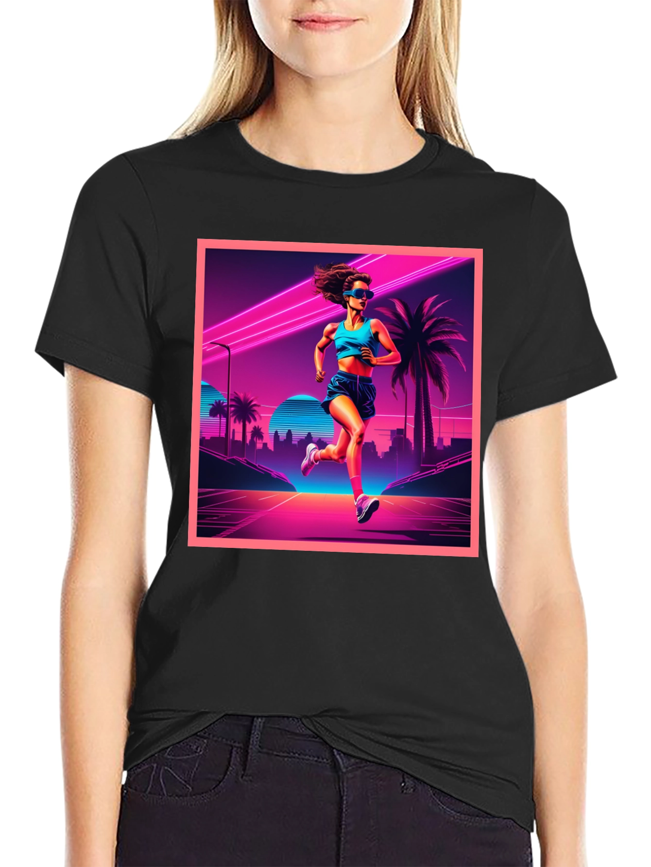 Retro Runner Graphic Tee - 80s Style