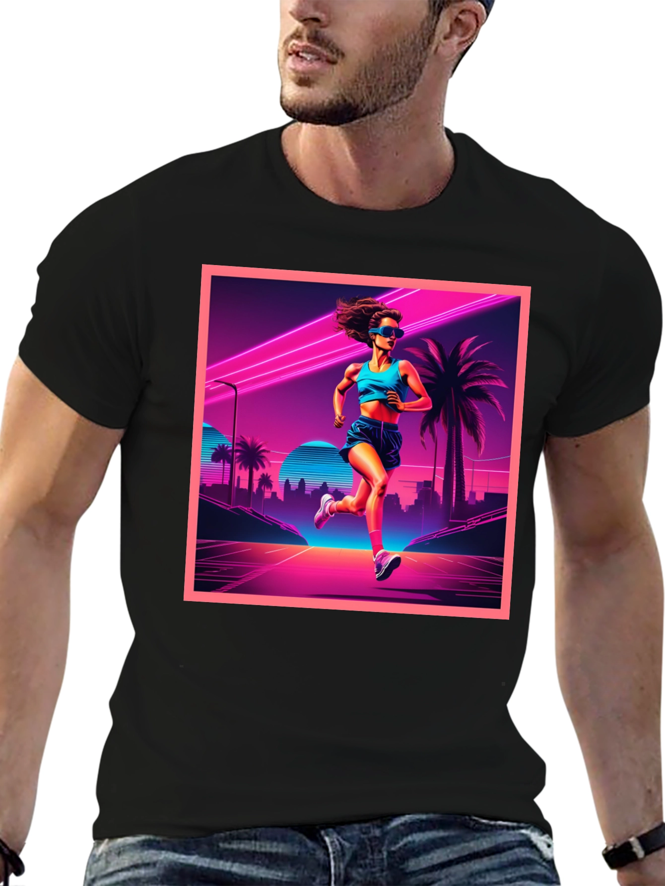 Retro Runner Graphic Tee - 80s Style