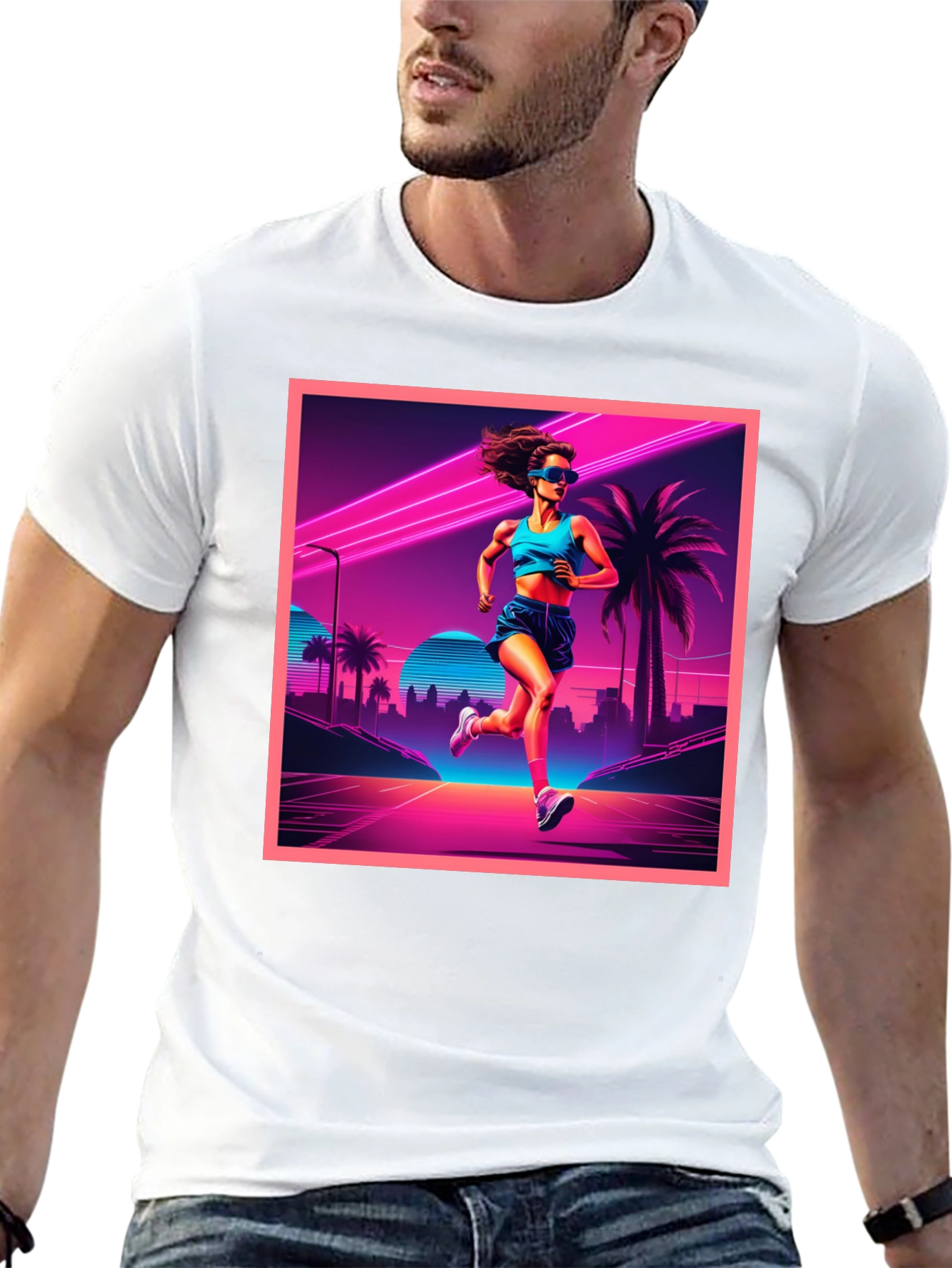 Retro Runner Graphic Tee - 80s Style