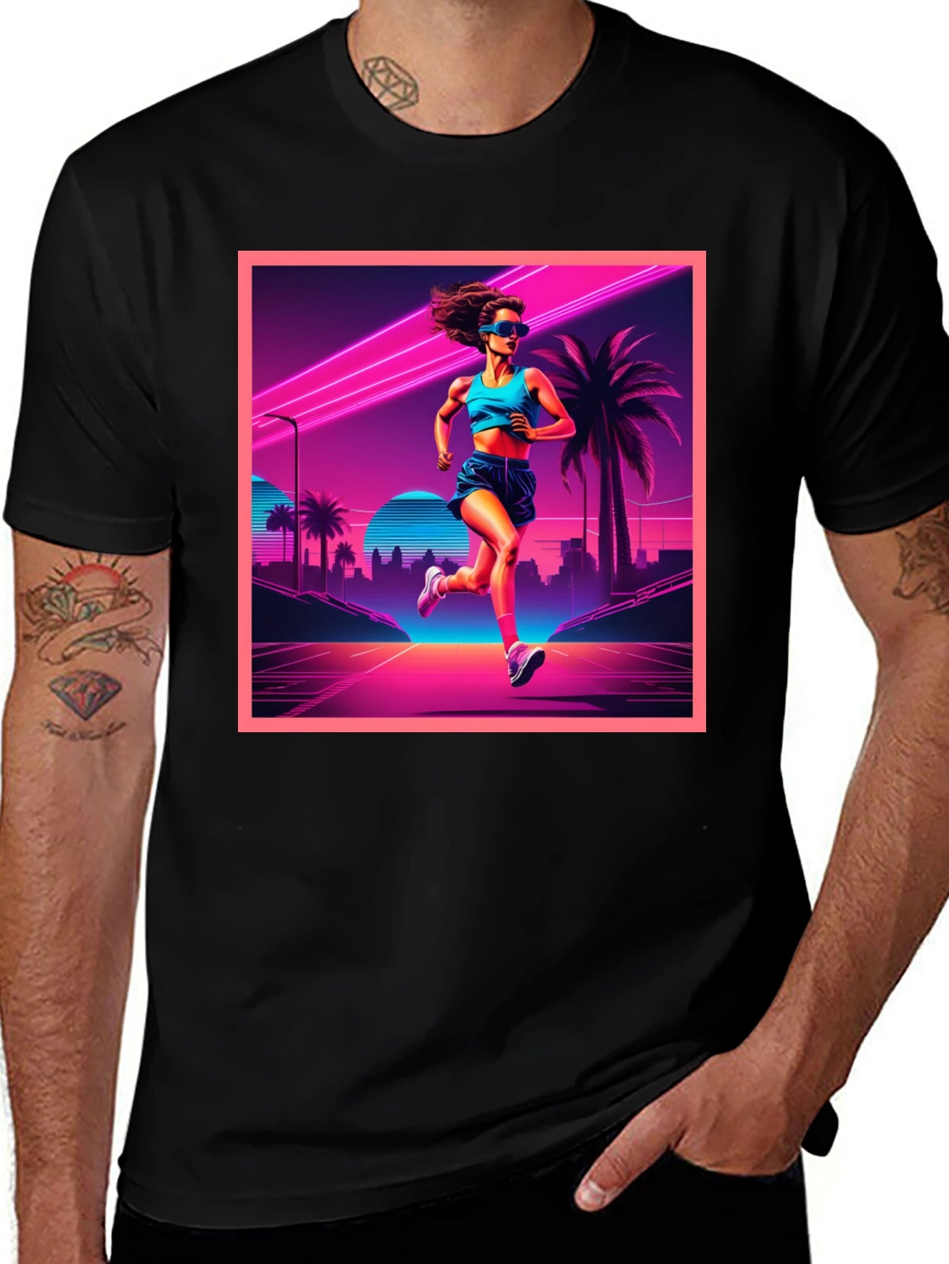 Retro Runner Graphic Tee - 80s Style