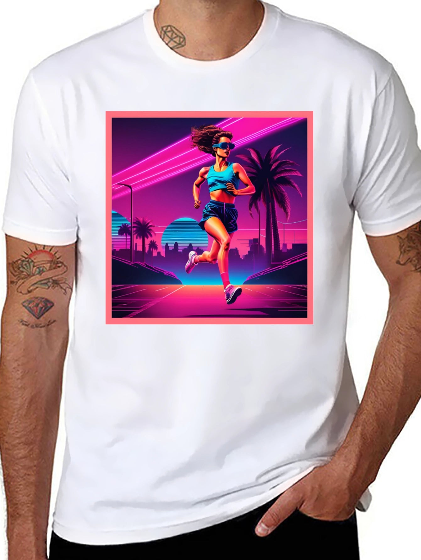 Retro Runner Graphic Tee - 80s Style